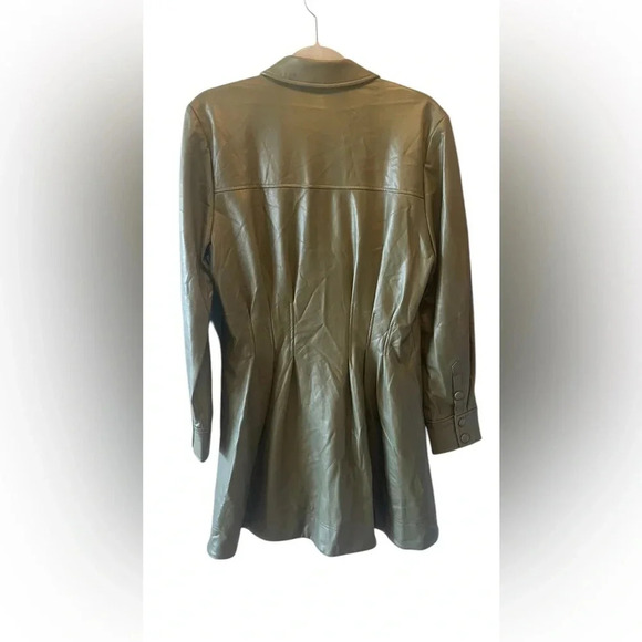 - Veronica Beard Ameeta Dress in Stone Army- faux leather size 14 - Picture 11 of 16